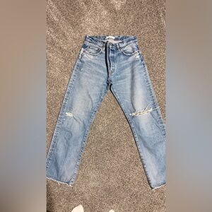 Moussy women’s Faded Blue Straight Jeans